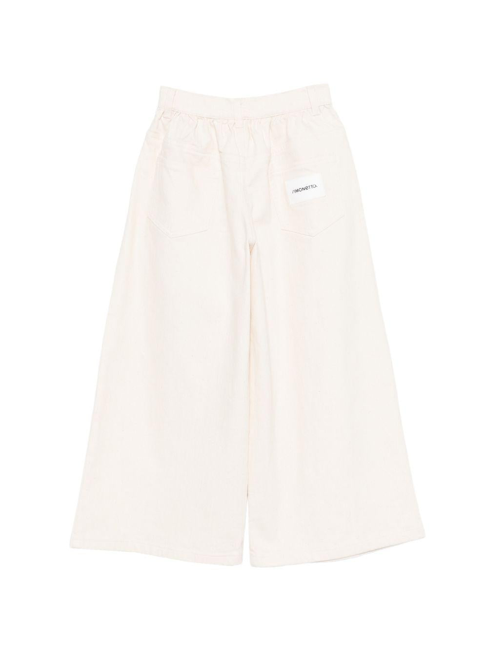 Jeans per bambina Simonetta bianco a gamba ampia SY6A70 D0112 105BC SIMONETTA