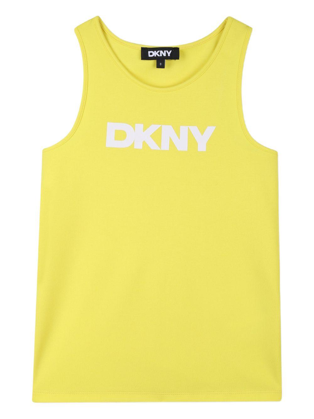 T-shirt 2-in-1 per bambina DKNY Kids multicolore con design a rete D62622 535 DKNY