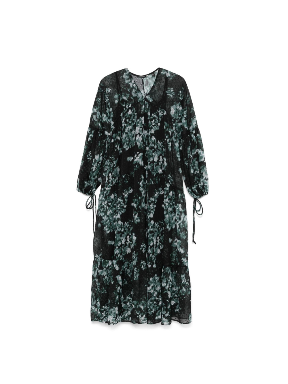 Abito lungo per donna Scotch & Soda Fil Coupe nero con scollo a V 179580 353 SCOTCH DONNA