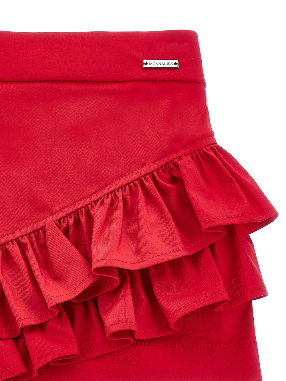 Gonna per bambina Monnalisa rossa con design con ruches 17G700 7301 0044 MONNALISA KIDS