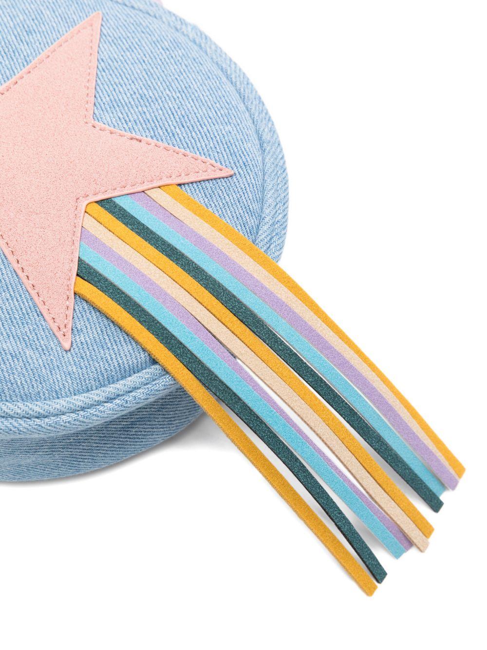 Borsa tondeggiante bambina Stella McCartney Kids azzurra con applicazione Stella TY0A58 Z3618 665 STELLA McCARTNEY KIDS