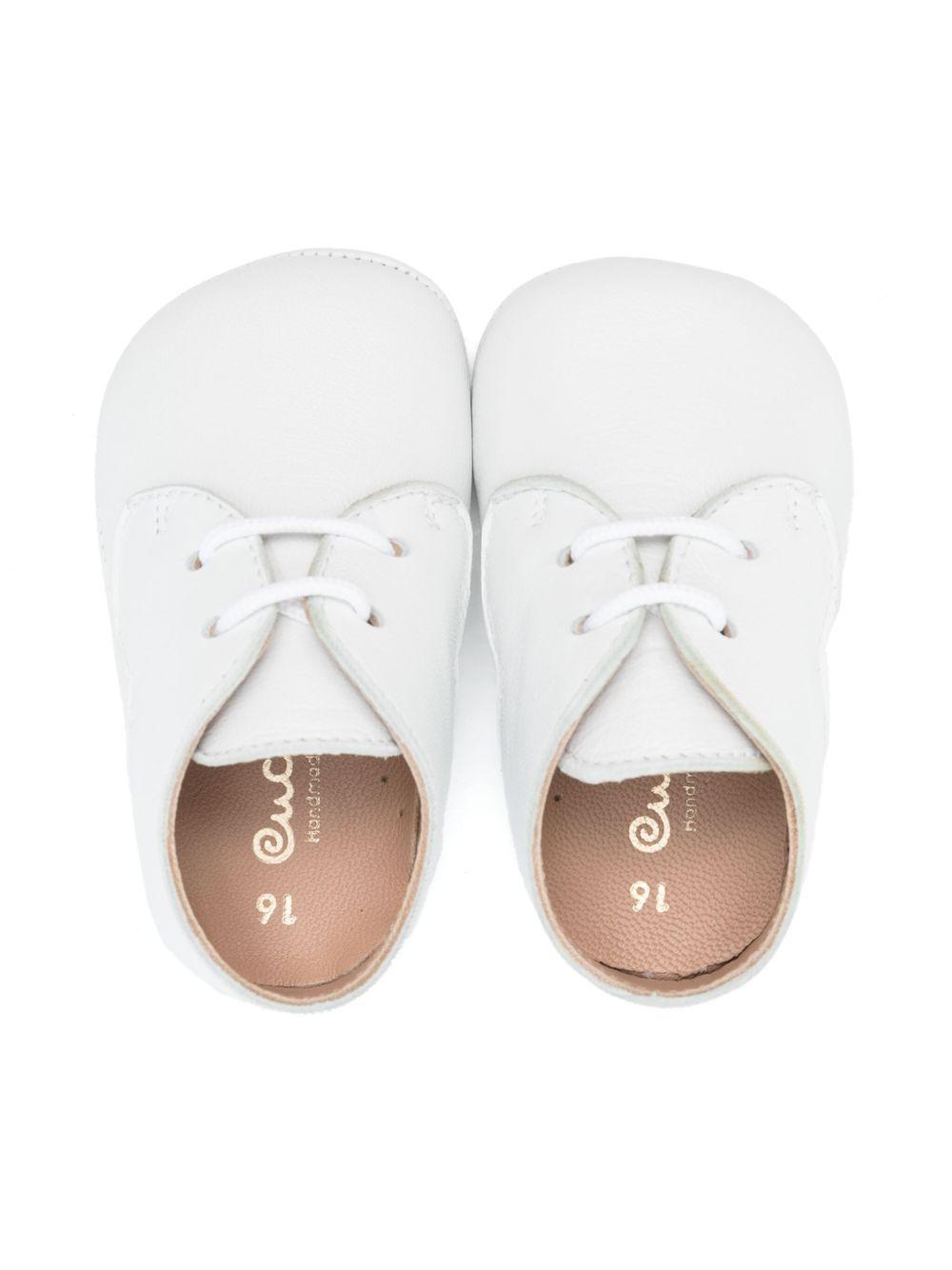 Scarpe primi passi per neonato Eli1957 bianco con soletta in pelle con logo 10016AL BLANCO Eli Kids