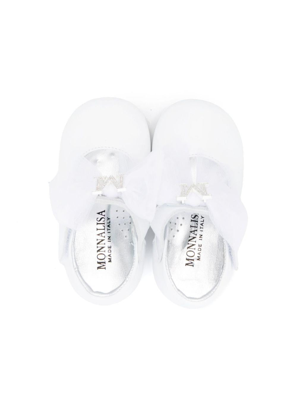 Ballerine per bambina Monnalisa bianco con placca con logo 83E006 5721 0001 MONNALISA