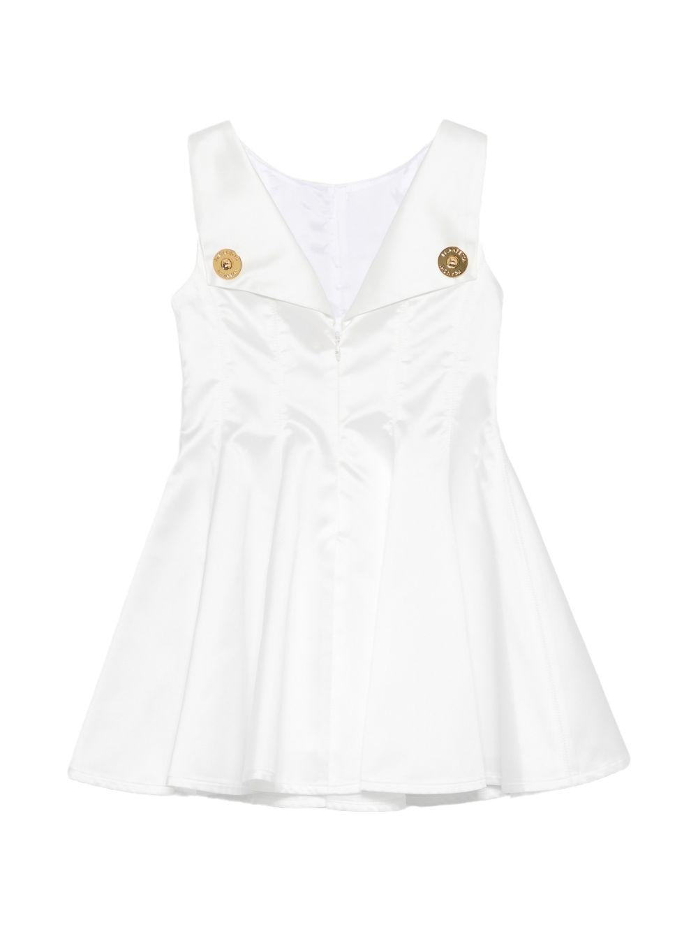 Abito per bambina Elisabetta Franchi La Mia Bambina bianco con dettaglio con fiocco EFAB6650TV032 0004 ElISABETTA FRANCHI