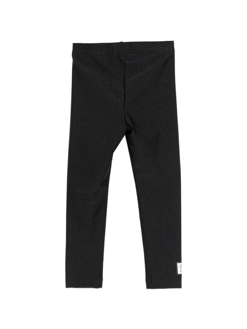 Leggings per bambina Douuod Kids nero con dettaglio logo DY6A20 J0331 930 DOUUOD KIDS