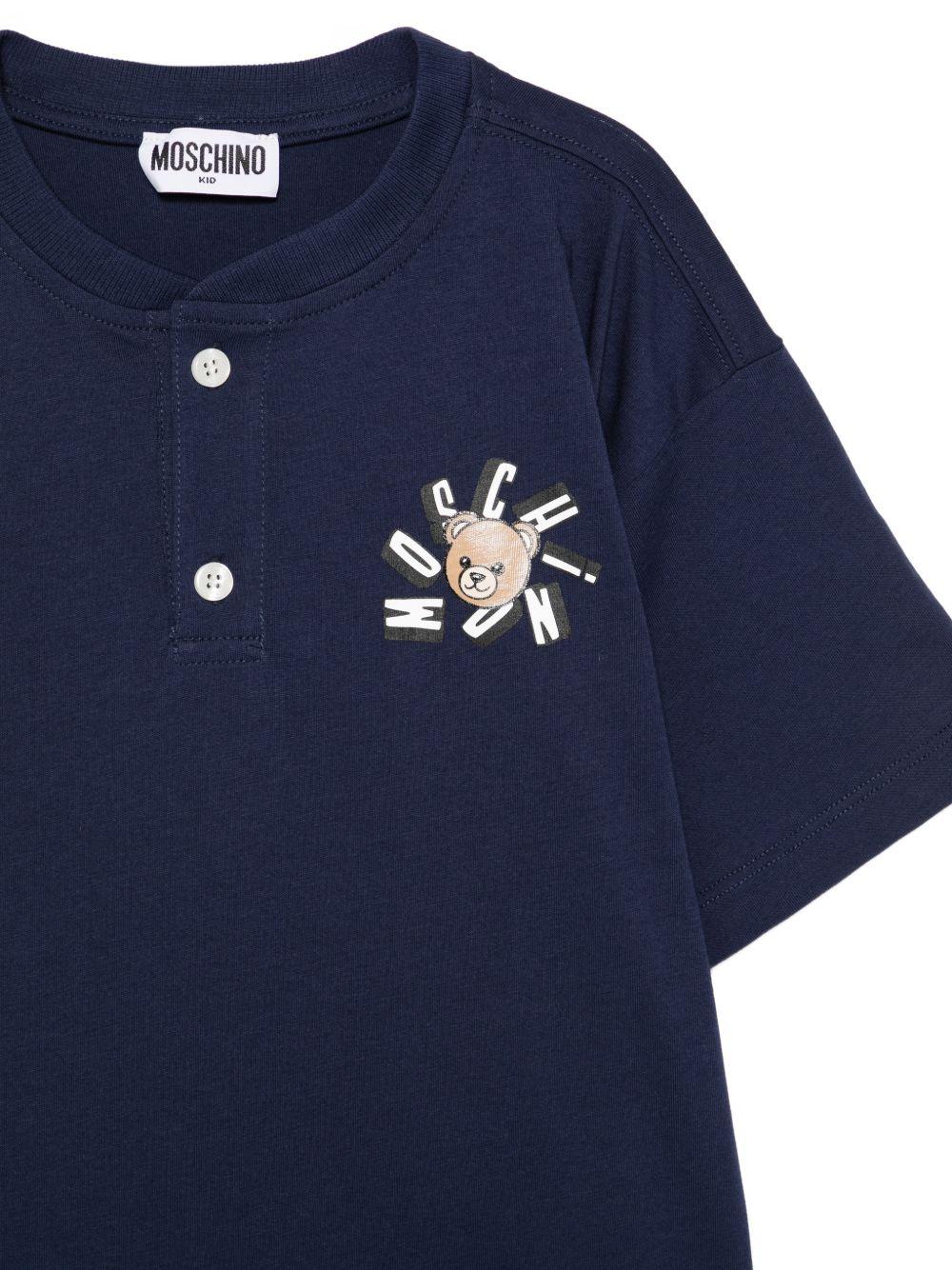 Set t-shirt e shorts per bambino Moschino Kids multicolore con stampa Teddy Bear HUG00TLYA02 83684 MOSCHINO KIDS