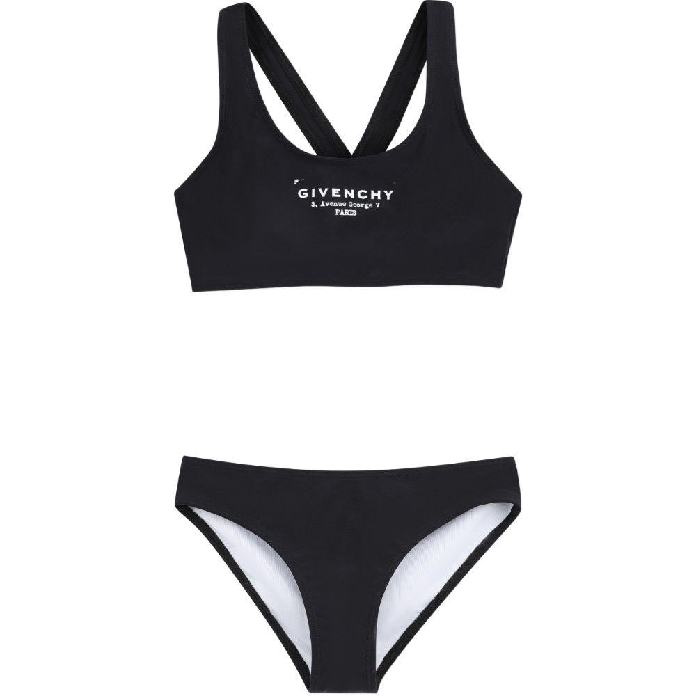 Bikini per bambina Givenchy Kids nero con stampa logo H31218 09B GIVENCHY KIDS