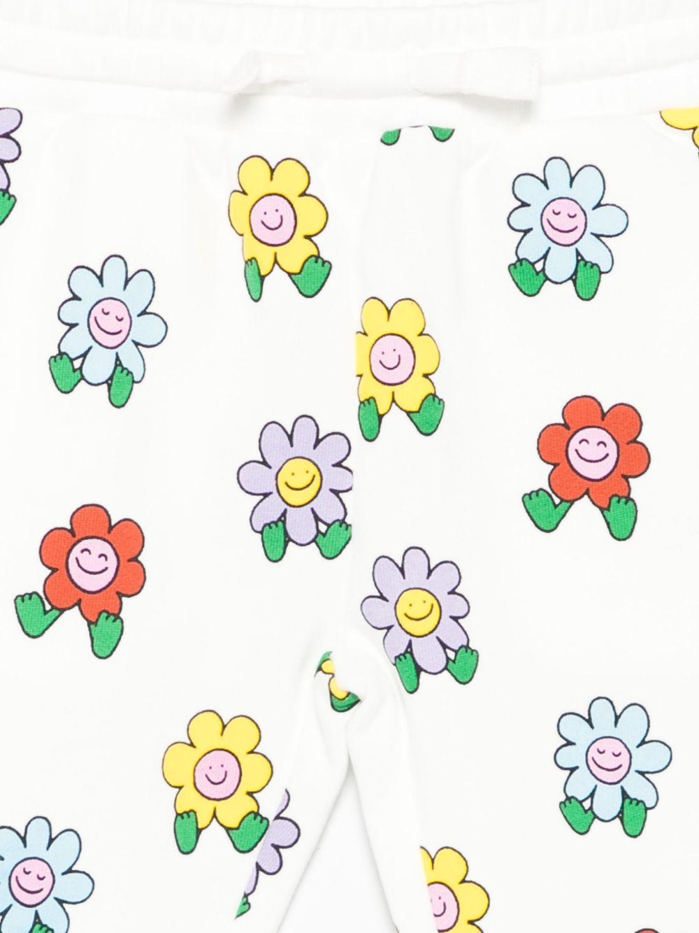 Leggings per neonata Stella McCartney Kids bianco a fiori TX6030 Z3208 101MC STELLA McCARTNEY KIDS
