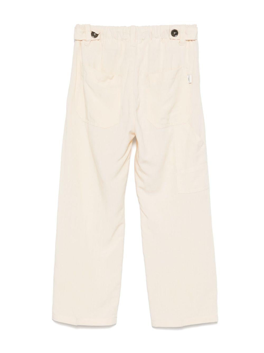 Pantaloni dritti per bambino Paolo Pecora Kids beige con coulisse PP4002 SALE PAOLO PECORA KIDS