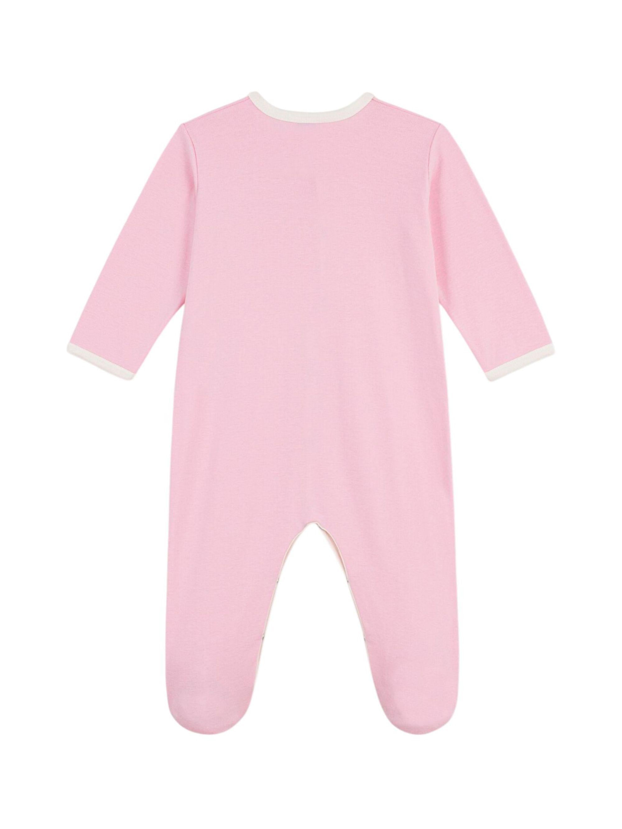 Tutina per neonata Petit Bateau rosa con scritta "petit amour" ricamata sul davanti A0FIZ 03 PETIT BATEAU