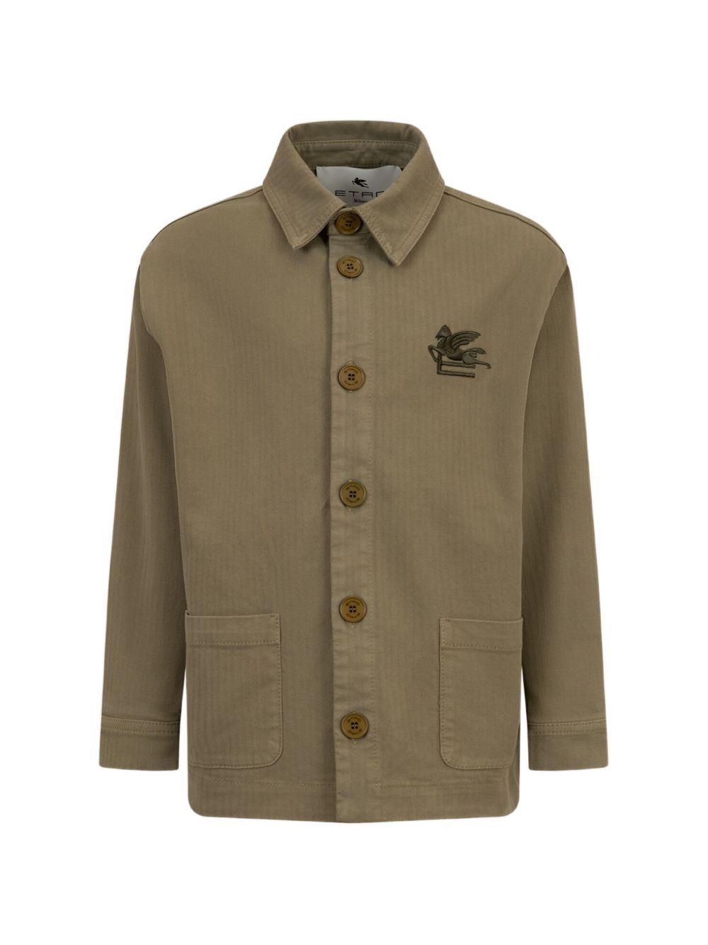 Camicia per bambino Etro Kids verde con motivo pegaso GY2P20 G0064 724 ETRO KIDS