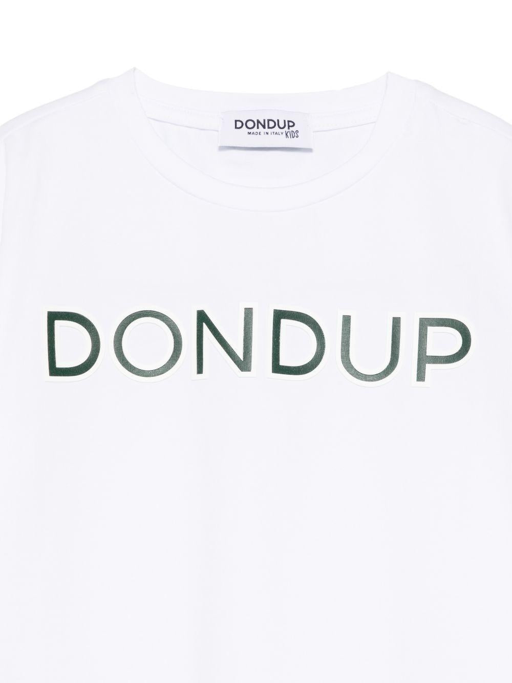 T-shirt per bambino DONDUP Kids bianco con logo sul davanti DMTS0520JE017 D021 DONDUP KIDS