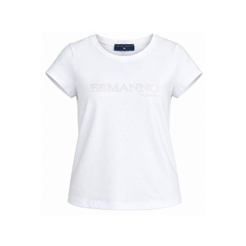 T-shirt per bambina Ermanno Scervino Junior bianca con logo sul davanti Z1G608 7201 0099 ERMANNO SCERVINO KIDS