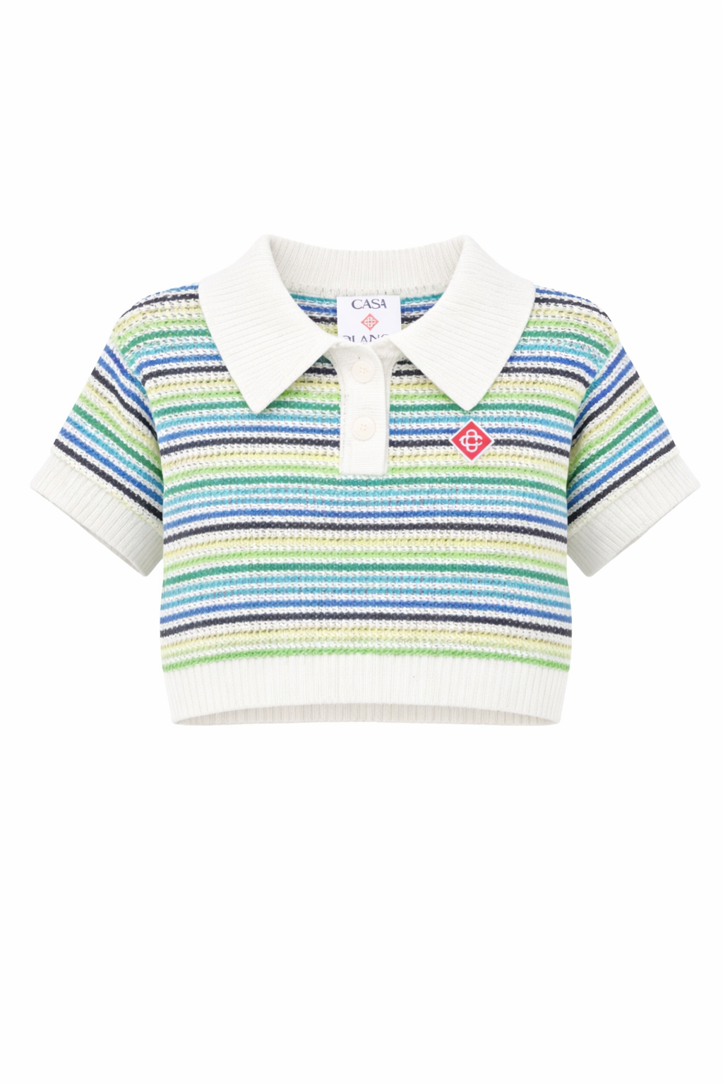 T-shirt per bambina Casablanca Kids multicolor con colletto polo KSP26KW136301 STRIPE CASABLANCA KIDS