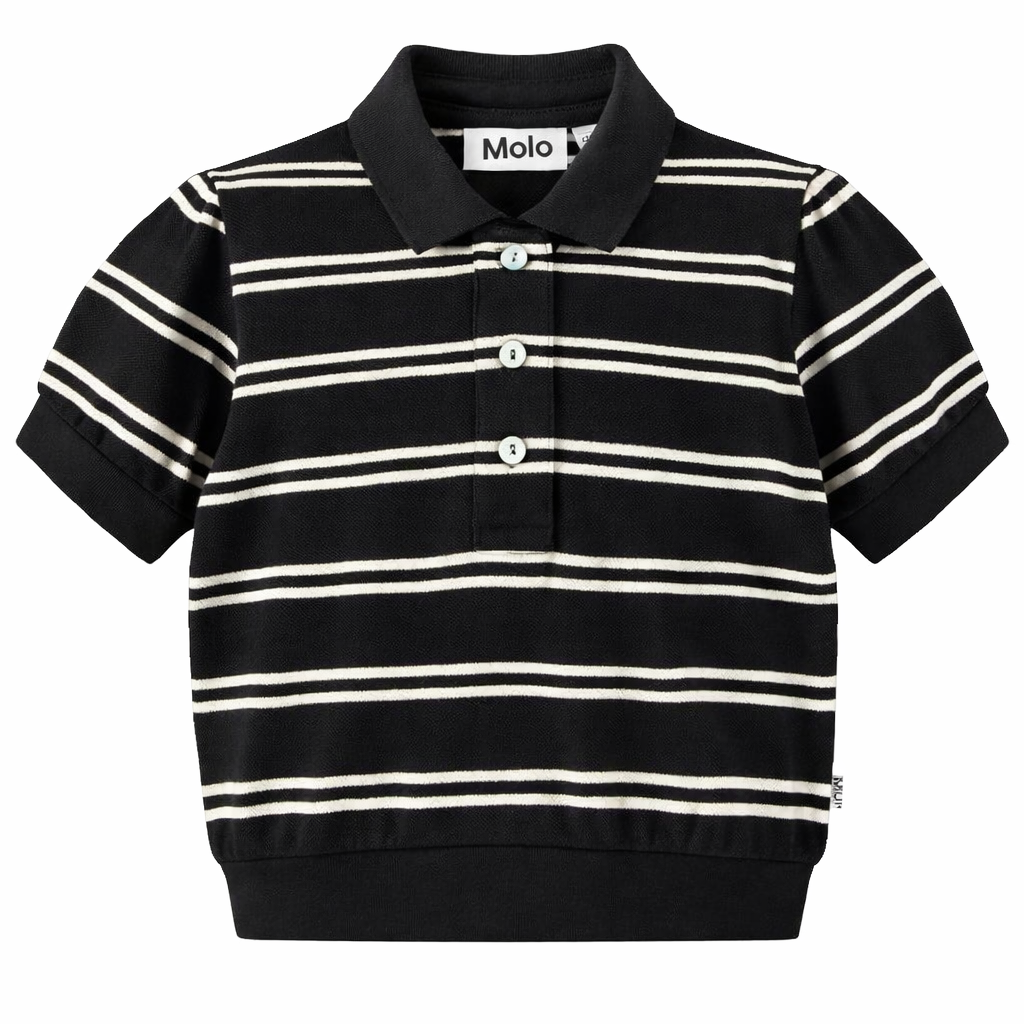 Polo Raki per bambino Molo nera con colletto stile polo 2S26A221 9495 MOLO KIDS