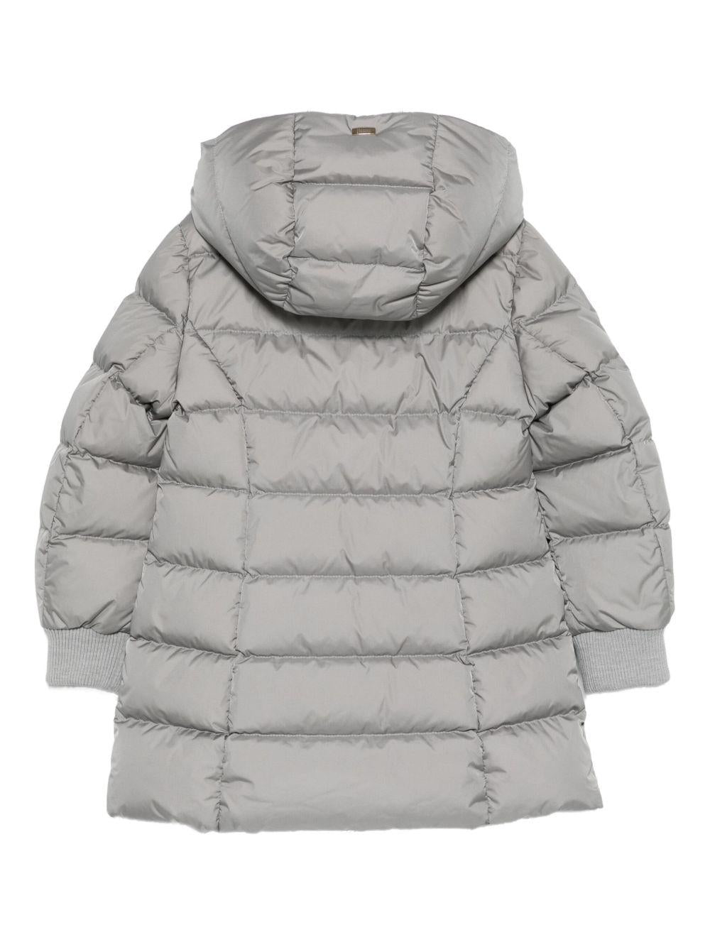 Giubbino per bambina Herno Kids grigio imbottito con cappuccio PI000186G12004Z 9410 HERNO KIDS