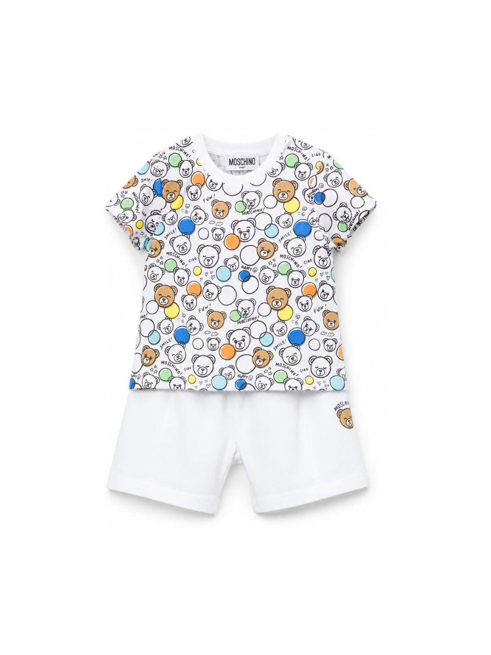 Set 2 pezzi per neonato Moschino Kids multicolor con stampa grafica all-over MUG01VLLA15 83680 MOSCHINO KIDS