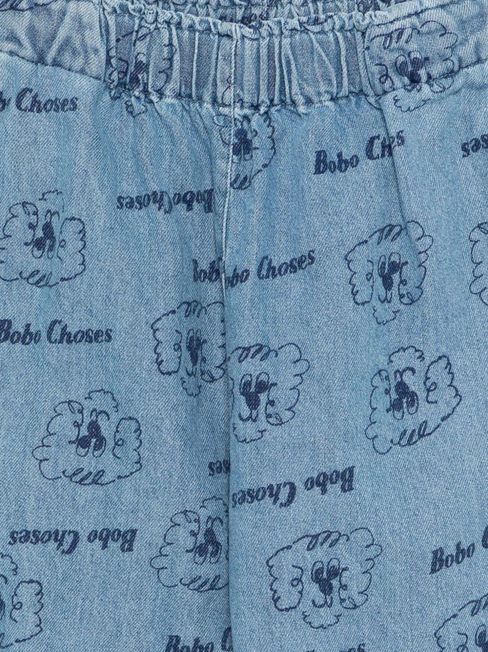 Pantaloni per bambino Bobo Choses denim con stampa Pickles The Dog all-over B126AC096 461 BOBO CHOSES KIDS
