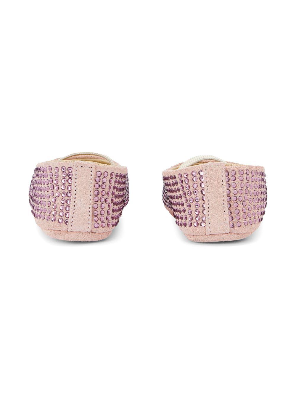 Ballerine per neonata BabyWalker rosa con decorazione di cristalli PB1624 NUDE BABYWALKER KIDS