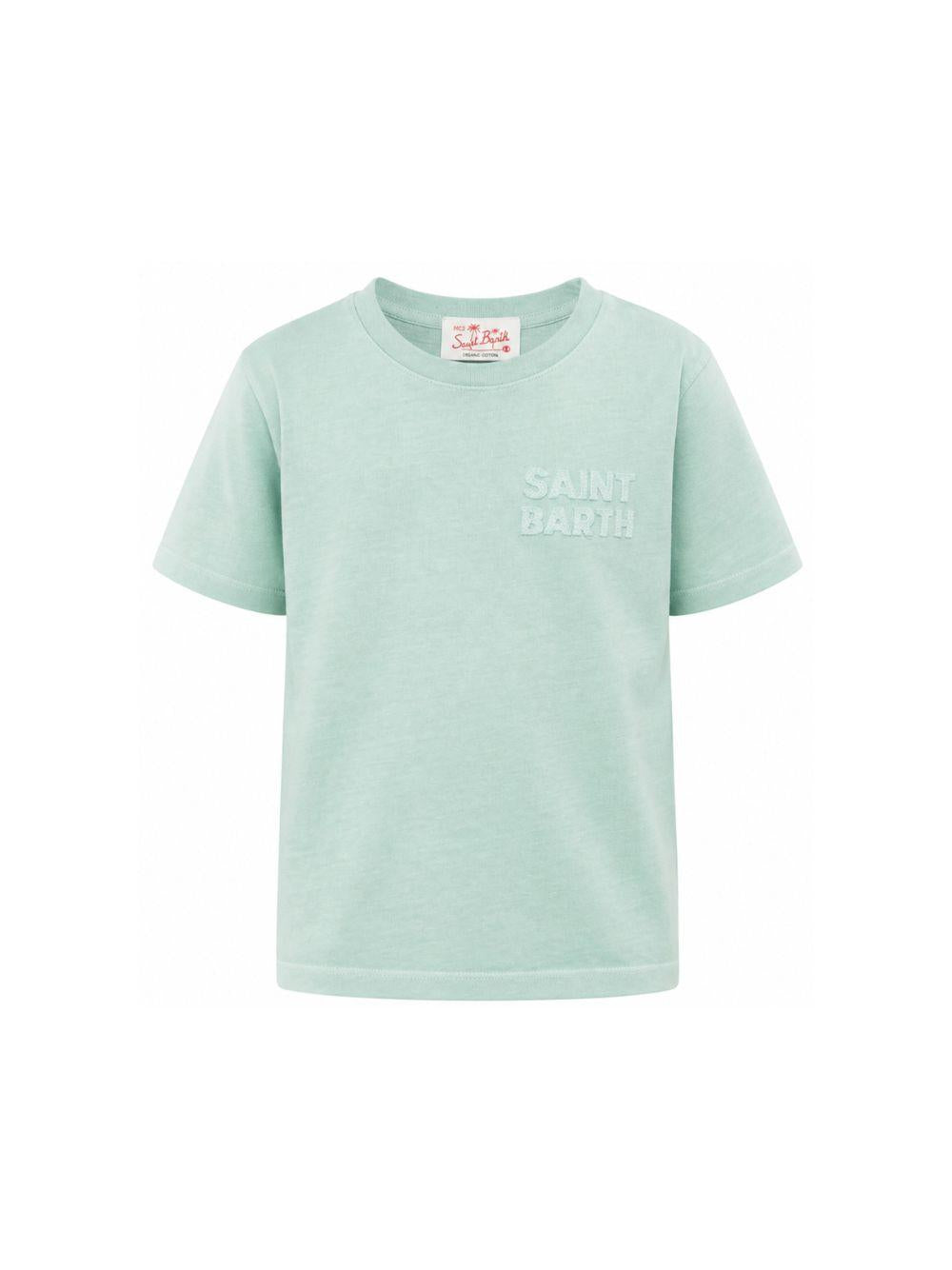 T-shirt per bambino MC2 Saint Barth Kids verde chiaro con stampa a rilievo POT0002 01230L MC2 ST. BARTH KIDS