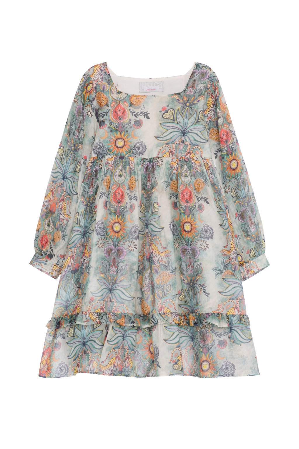 Abito per bambina Just Cavalli Kids Little Rogue multicolore con ruches JGP26130VE TR.GARDEN ROBERTO CAVALLI KIDS