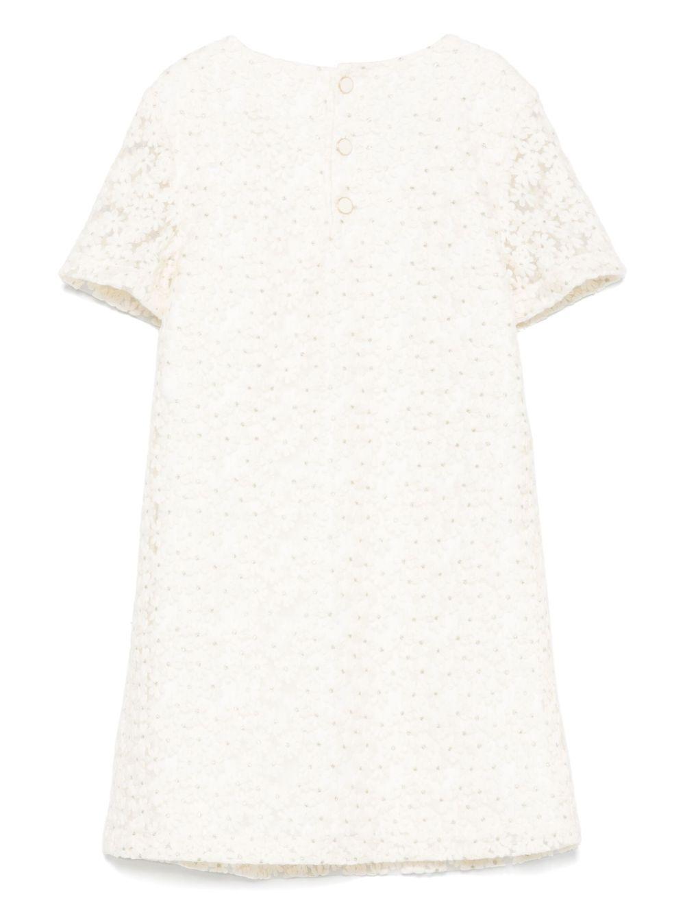 Abito per bambina Bonpoint Emanuela bianco con ricamo a fiori S05GDRW00010 002 BONPOINT KIDS