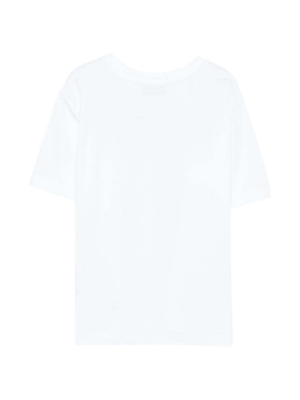 T-shirt per bambino Moschino Kids bianca con stampa logo H6M05GLAA23 10101 MOSCHINO KIDS
