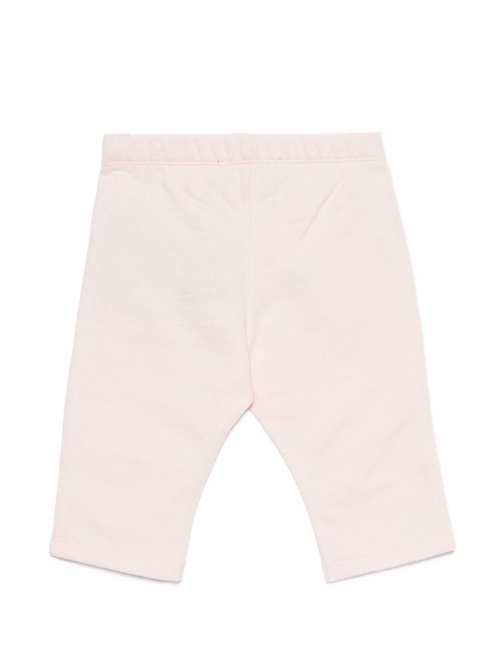 Leggings per neonata Balmain Kids rosa con bottoni color oro BZ6020 Z3183 508OR BALMAIN KIDS