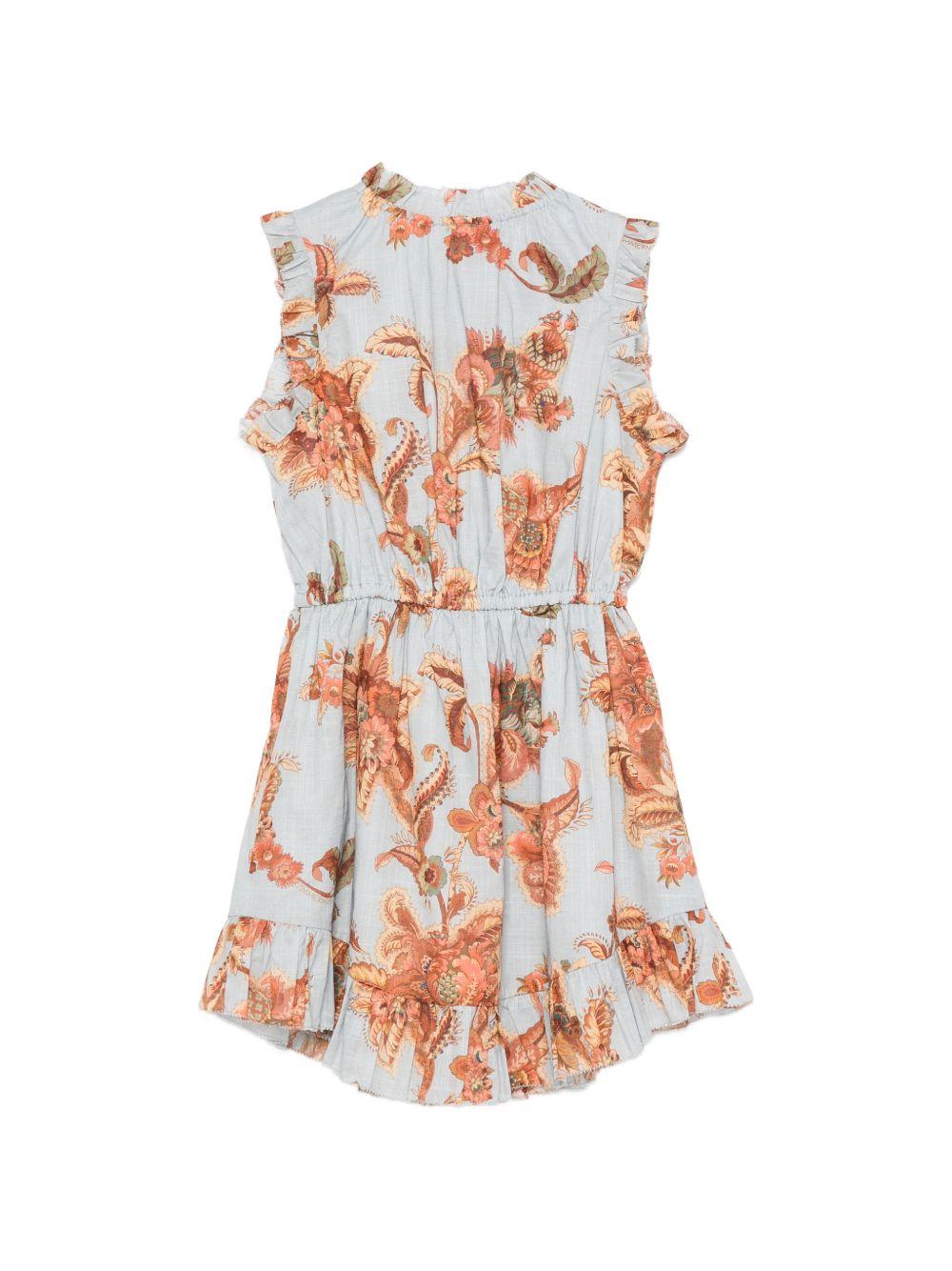 Tuta intera per bambina Zimmermann Kids azzurra con stampa floreale all-over 1897DS S261 ZIMMERMANN KIDS