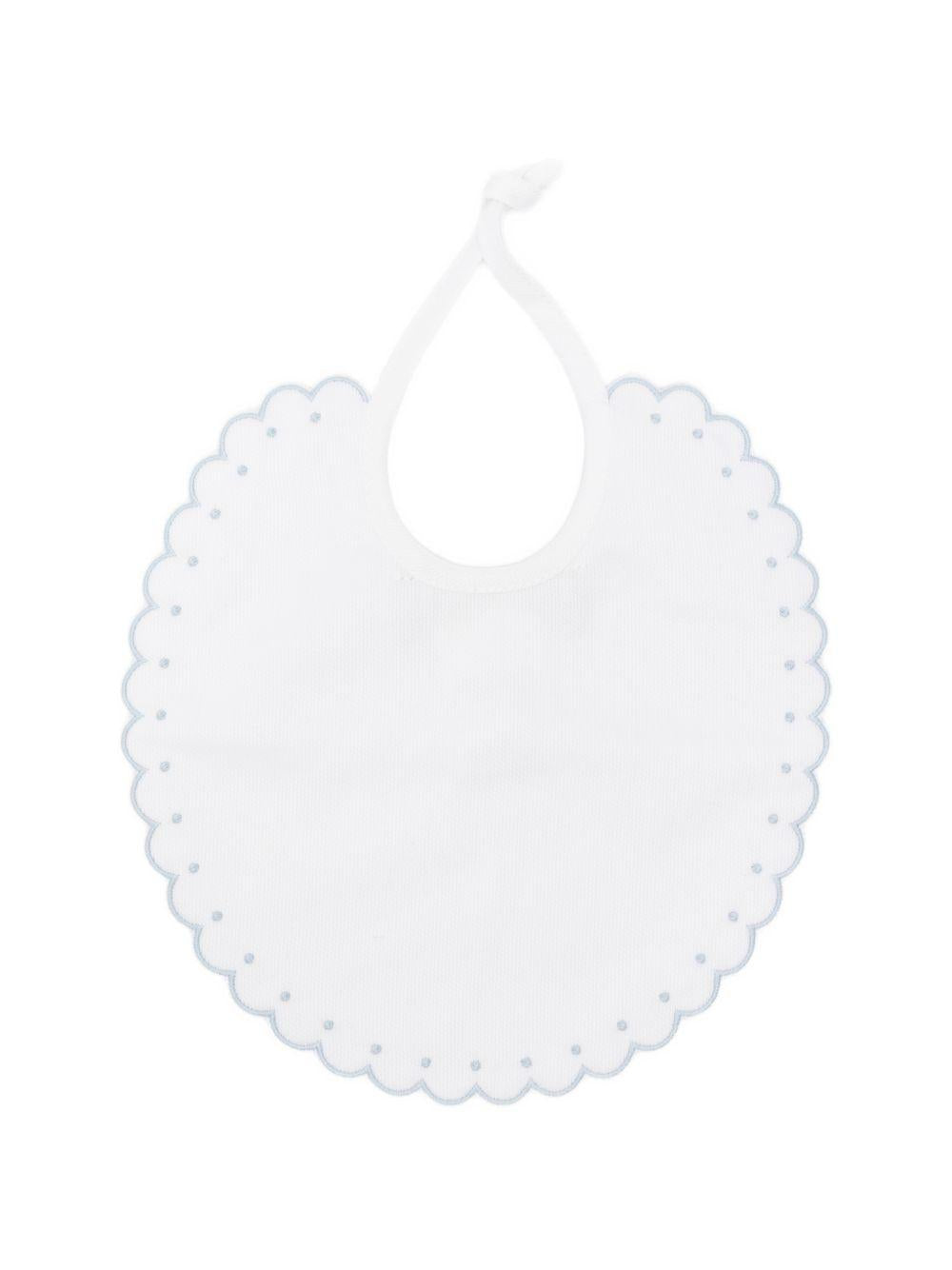 Bavaglino per neonato La Stupenderia bianco con bordo smerlato 2TBBV50 P01AZZ LA STUPENDERIA