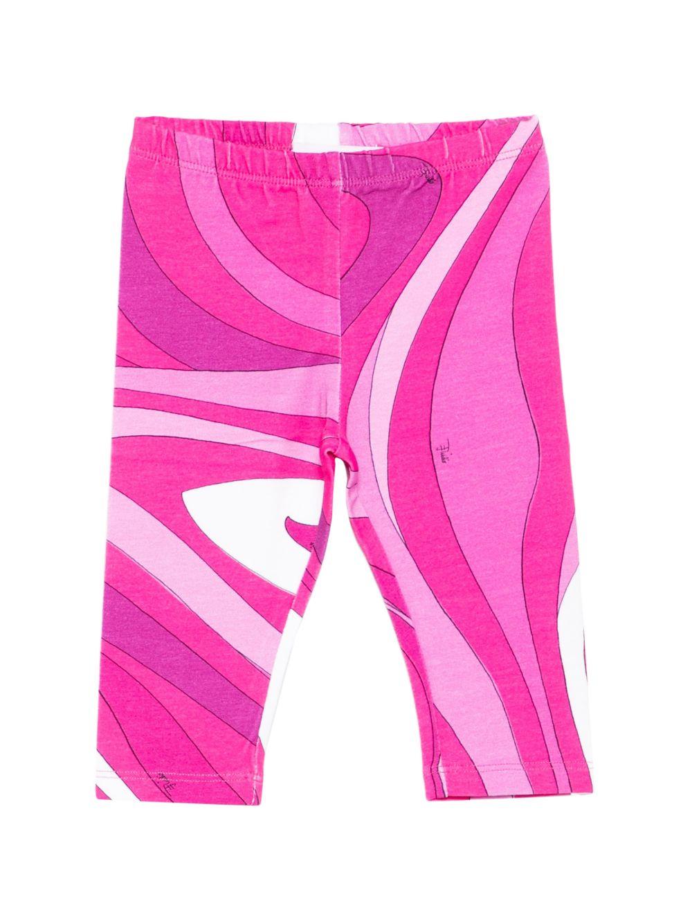 Pantaloni per neonata Emilio Pucci Junior fucsia con stampa grafica all-over PY6000 Z3687 570BC EMILIO PUCCI KIDS