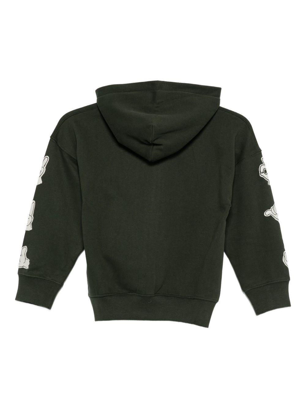 Felpa per bambino Molo verde con cappuccio 1W25J302 9678 MOLO