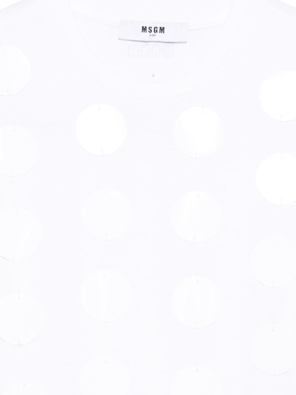 T-shirt per bambina MSGM Kids bianca con applicazioni S6MSJGTH099 001 MSGM KIDS