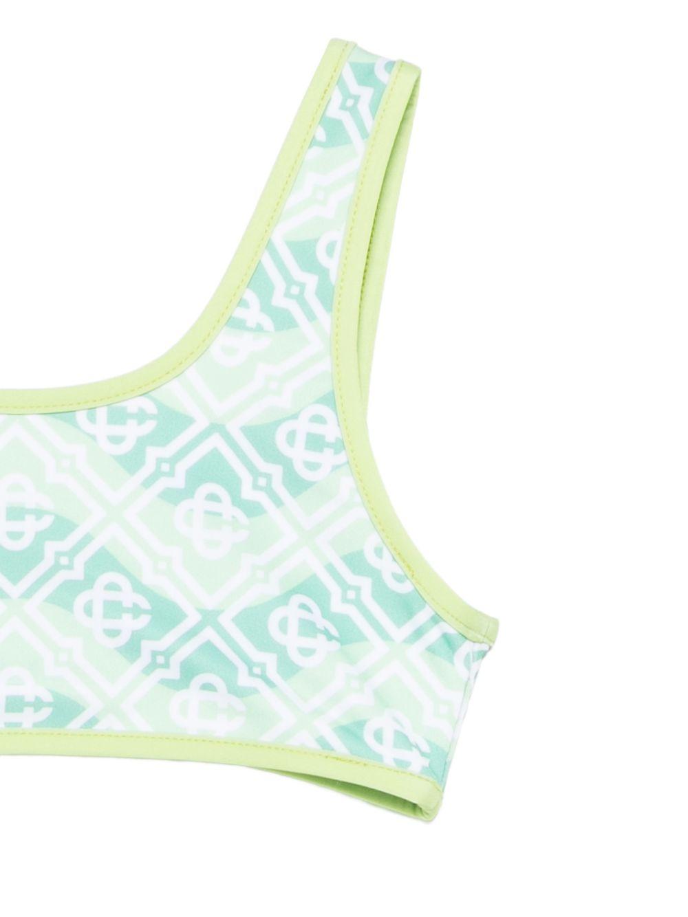 Bikini per bambina Casablanca Kids multicolor con finiture a contrasto KSP26SWM06101 WAVY MONOGRAM CASABLANCA KIDS