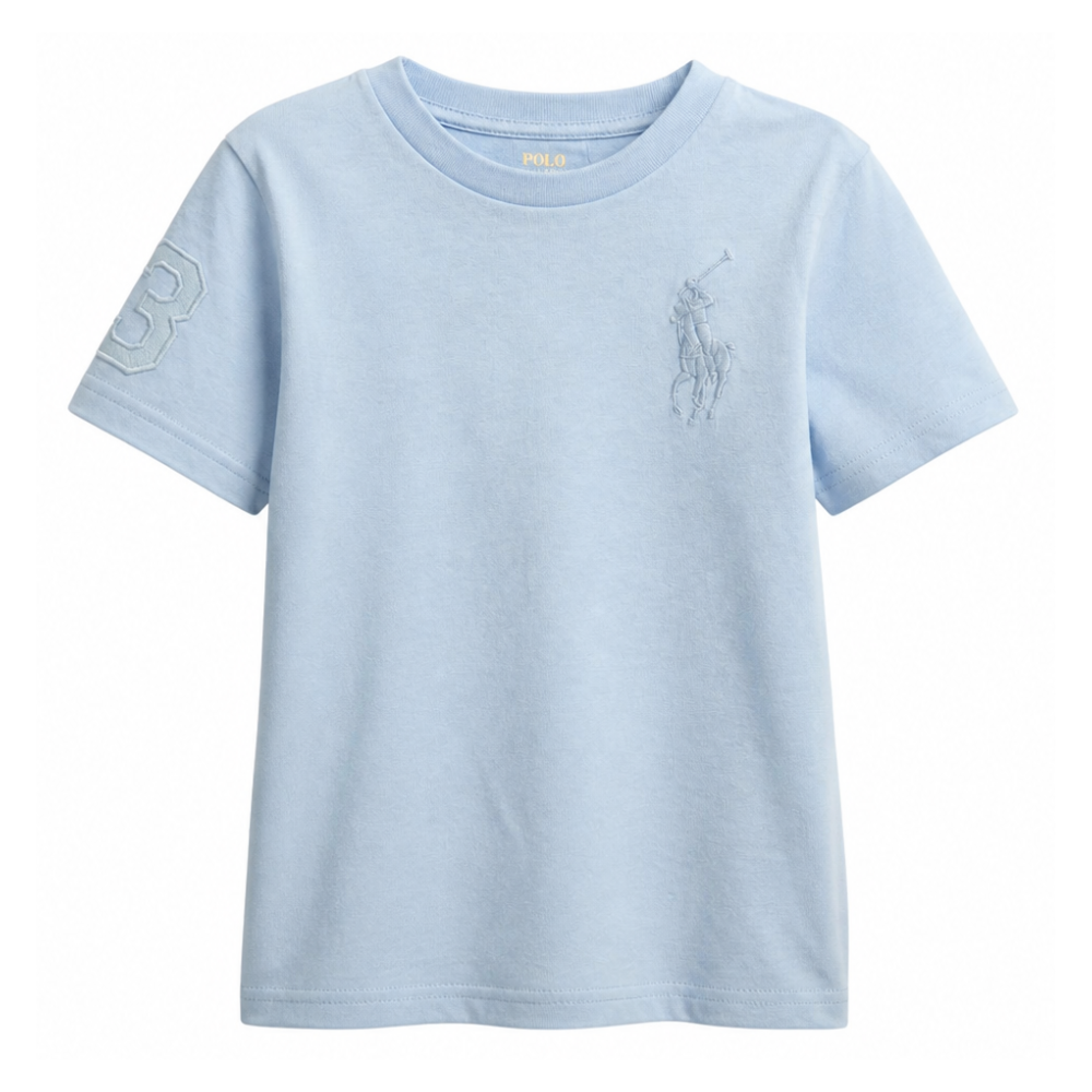 T-shirt per bambino Polo Ralph Lauren Kids azzurra con caratteristico motivo Polo Pony 322832907 505 Ralph Lauren kids