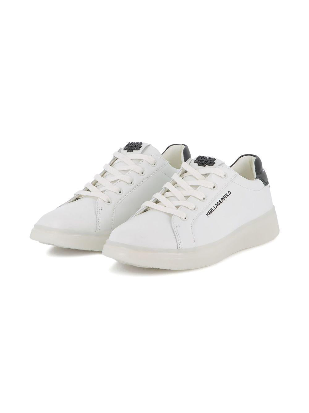 Sneakers in pelle per bambino Karl Lagerfeld Kids bianche con lacci e dettaglio con logo Z30990 10P KARL LAGERFELD KIDS