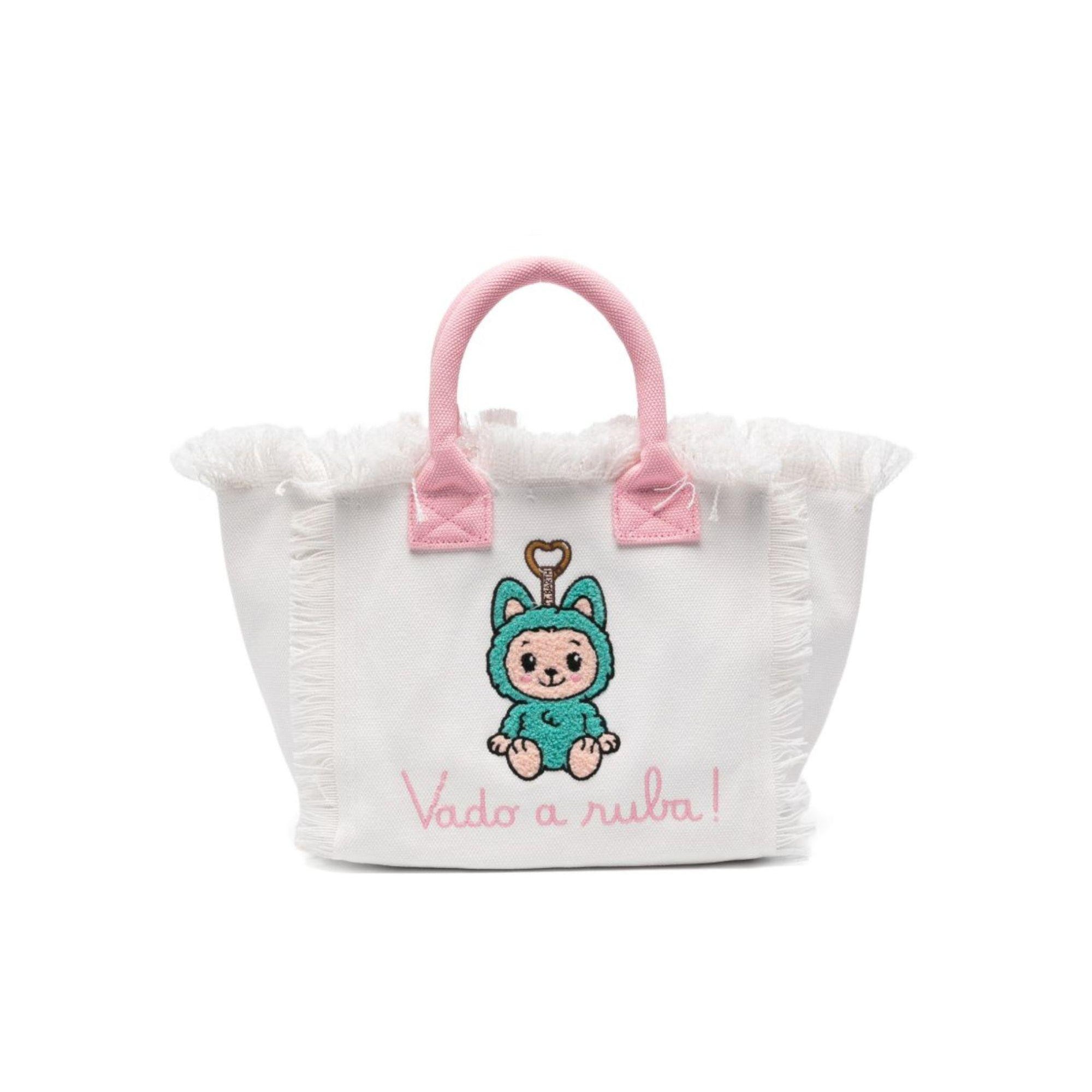 Borsa Colette MC2 Saint Barth bianca con ricamo Labubu COL0001 02634L MC2 ST. BARTH KIDS