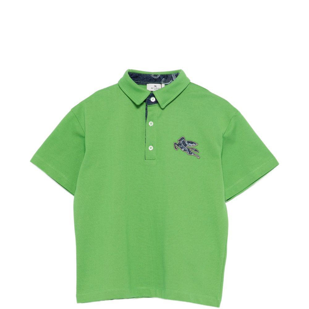 Polo per bambino Etro Kids verde con dettaglio sul petto GY8P01 Z0022 773 ETRO KIDS