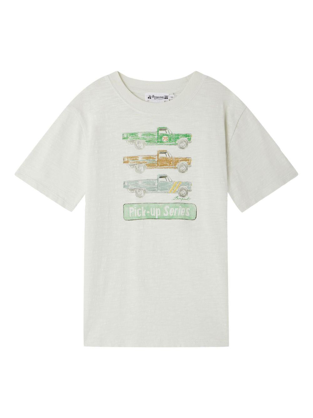 T-shirt per bambino Bonpoint Thibald bianco con stampa sul davanti S05BTSK00012 193 BONPOINT KIDS