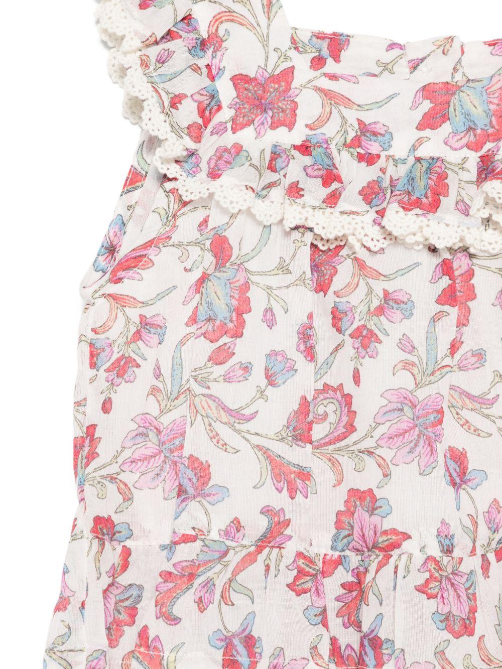 Top per neonata Louise Misha bianco con stampa a fiori all-over FRI-S26-B0071 CREAM LOUISE MISHA