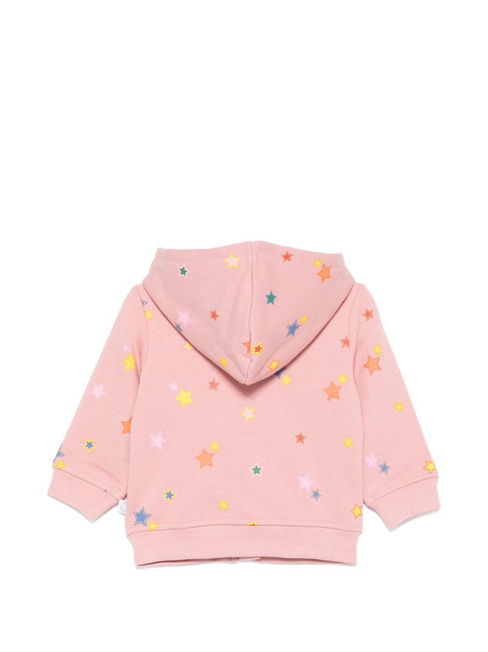 Felpa per neonata Stella McCartney Kids rosa con stampa stelle all-over TZ4020 Z4021 507MC STELLA McCARTNEY KIDS