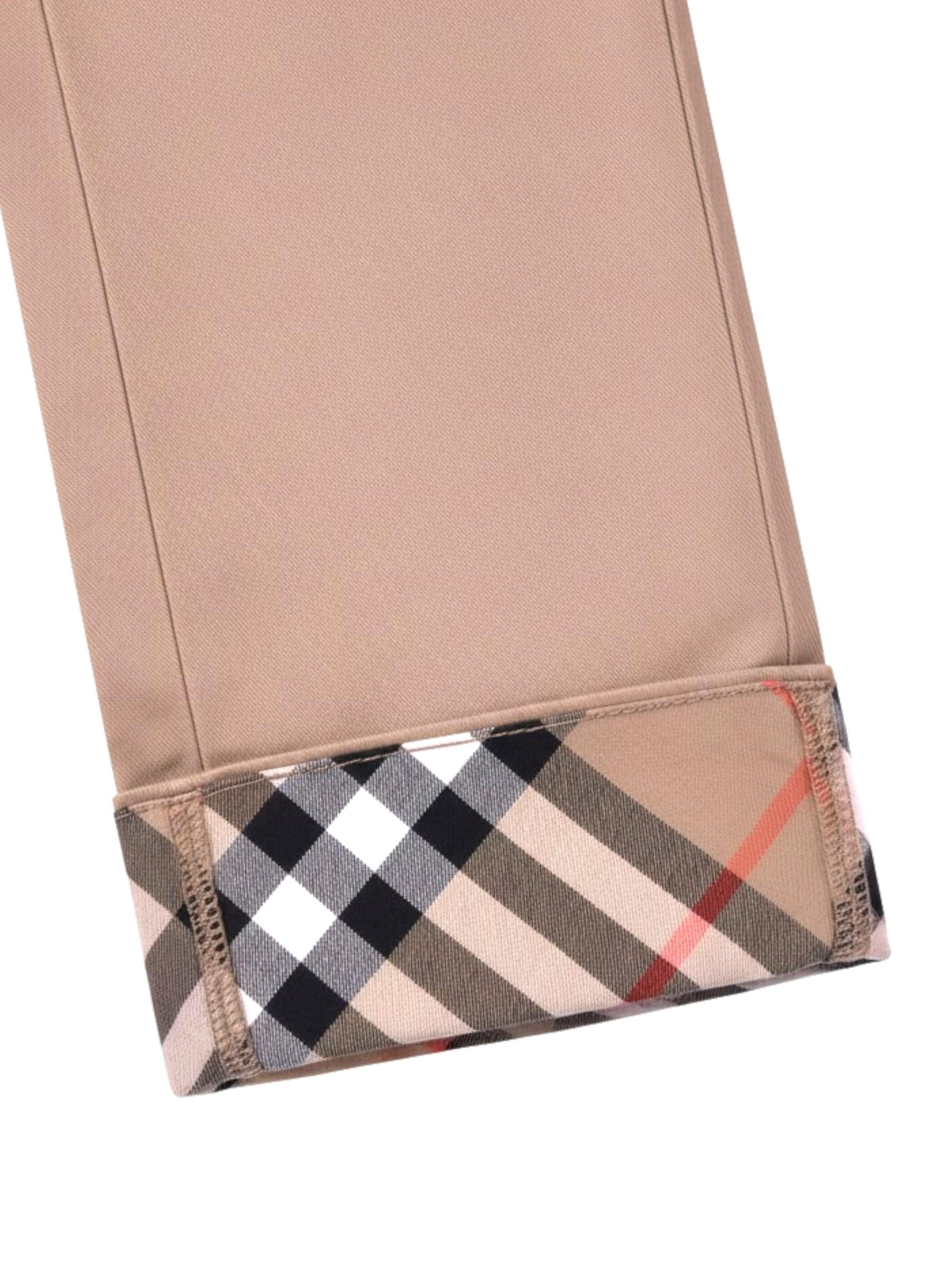 Pantaloni per bambino Burberry Kids beige con finiture con caratteristico motivo Vintage Check 8117169 B9719 BURBERRY KIDS