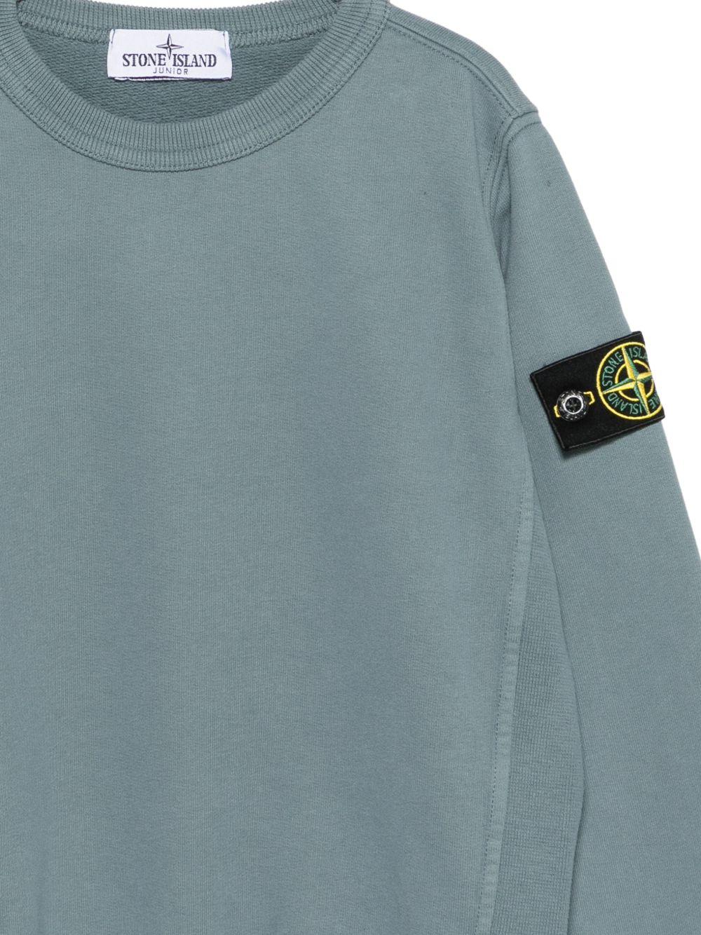 Felpa per bambino Stone Island Kids azzurra con distintivo Compass L2S166100001S0A20 V004B STONE ISLAND KIDS