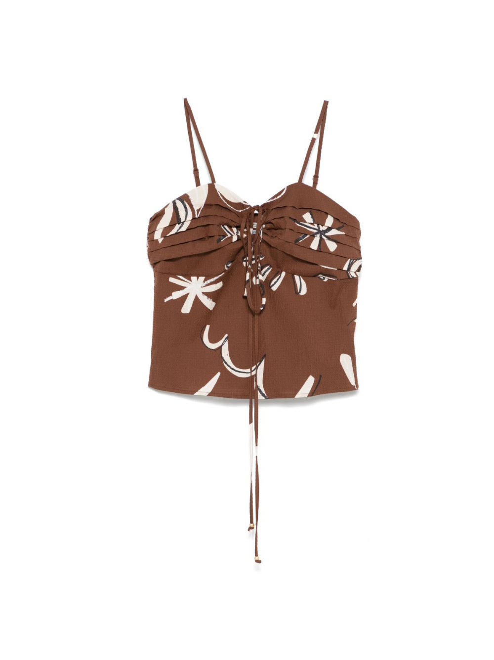 Top per donna Scotch & Soda marrone con motivo seersucker U9A00700T 246 SCOTCH DONNA