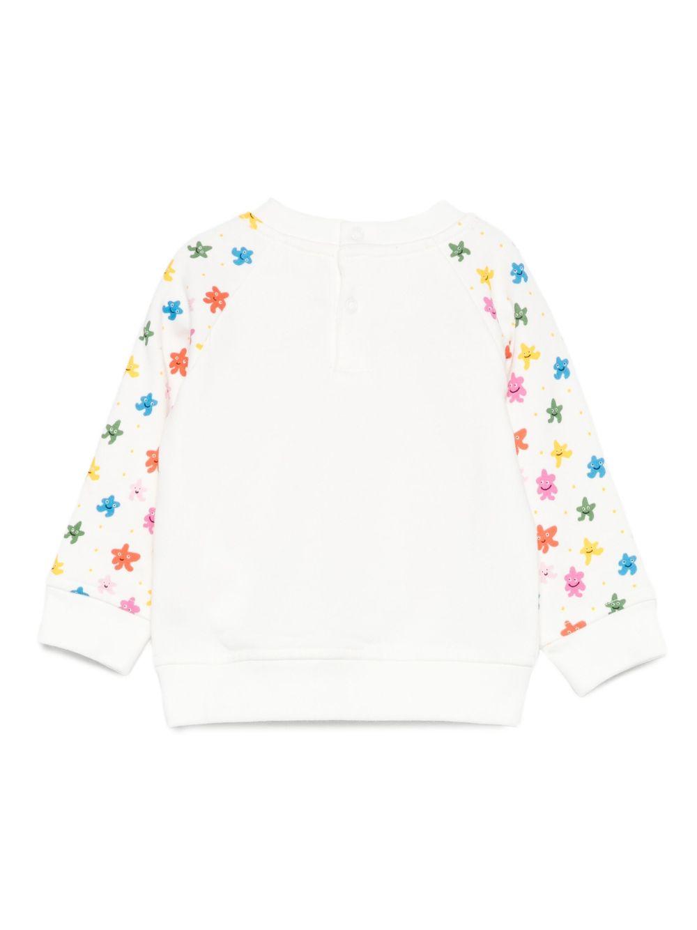 Felpa per neonata Stella McCartney Kids bianco con stampa grafica TX4050 Z3059 101 STELLA McCARTNEY KIDS
