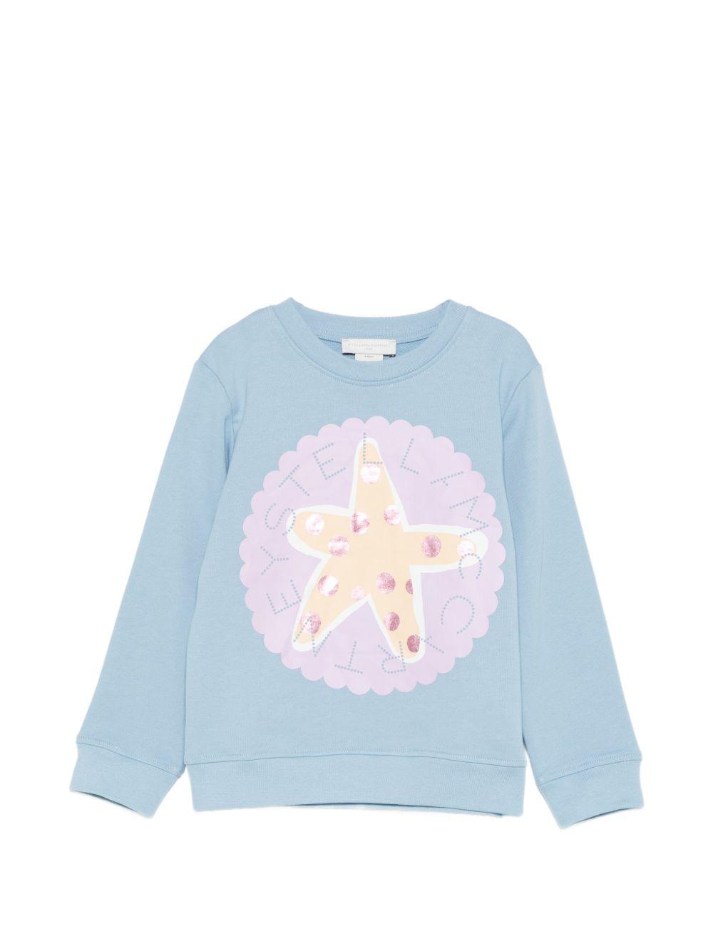 Felpa per bambina Stella McCartney Kids azzurra con stampa grafica TY4A50 Z3409 606 STELLA McCARTNEY KIDS