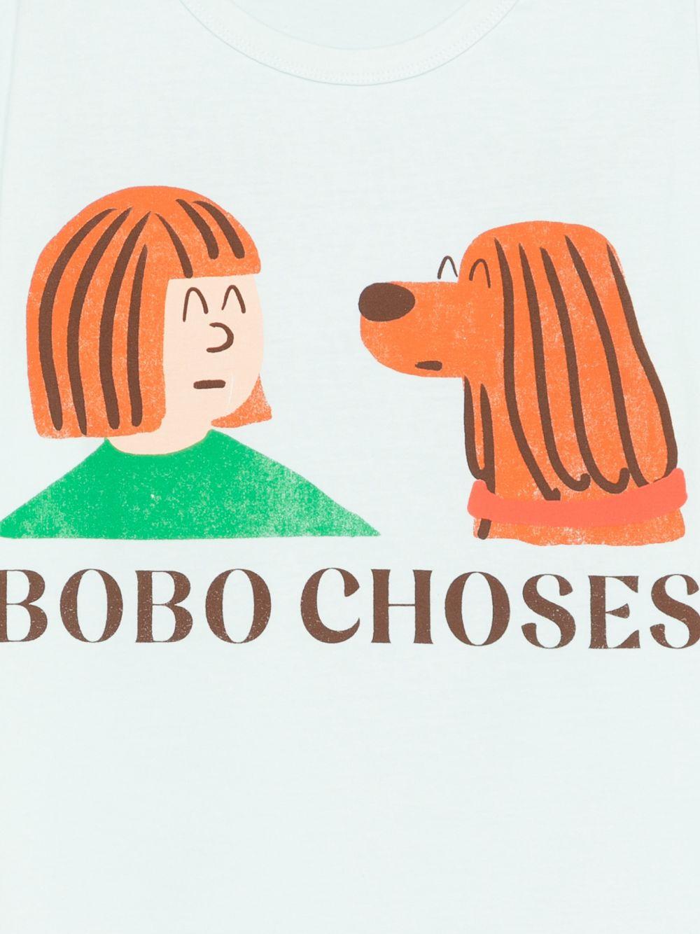 T-shirt per bambini Bobo Choses azzurra con stampa grafica sul davanti B126AC011 451 BOBO CHOSES