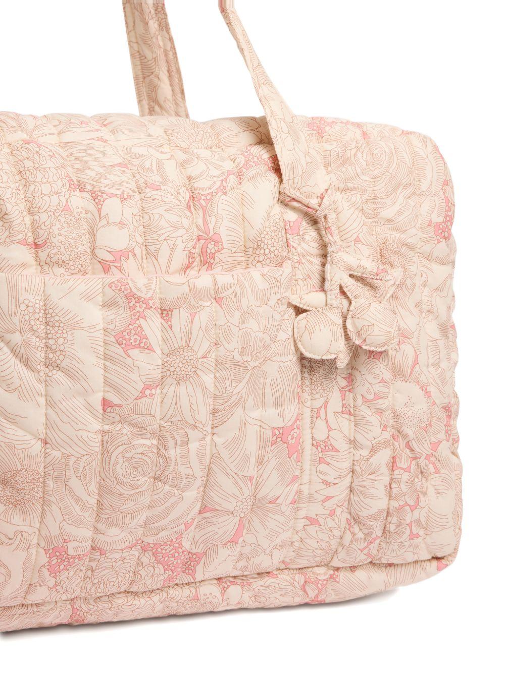 Borsa fasciatoio per neonati Bonpoint rosa chiaro con stampa a fiori S06NBAW00001 522 BONPOINT