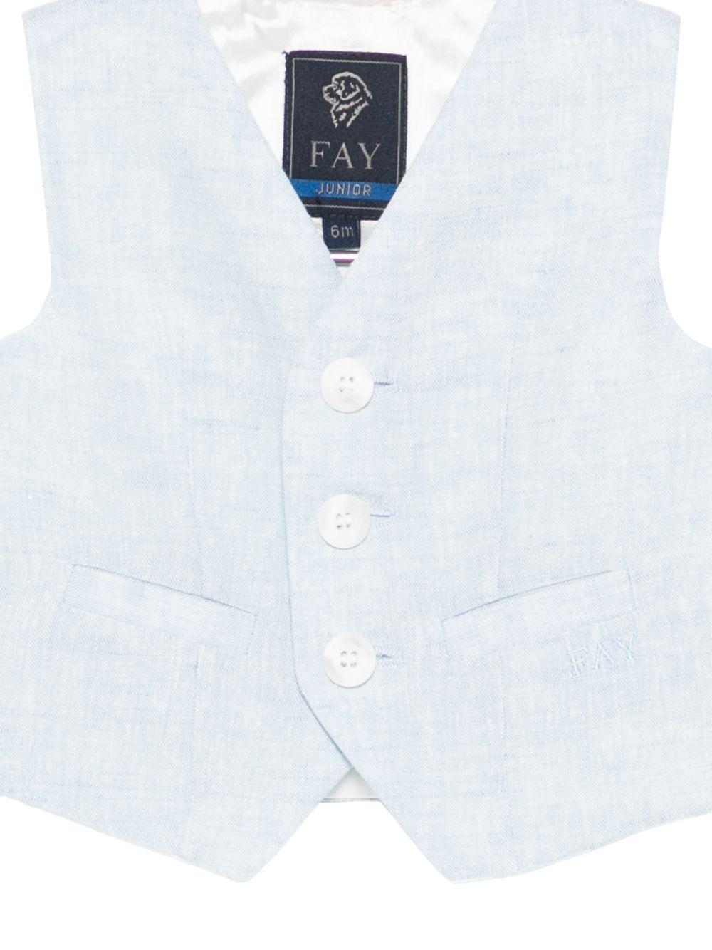 Gilet per neonato Fay Kids azzurro con scollo a V FY2542 I0318 607 FAY KIDS