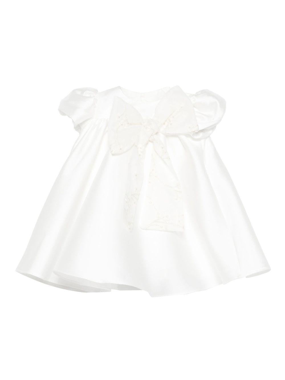 Abito per neonata La Stupenderia bianco con gonna a trapezio 1CCAB26 S60X28 LA STUPENDERIA